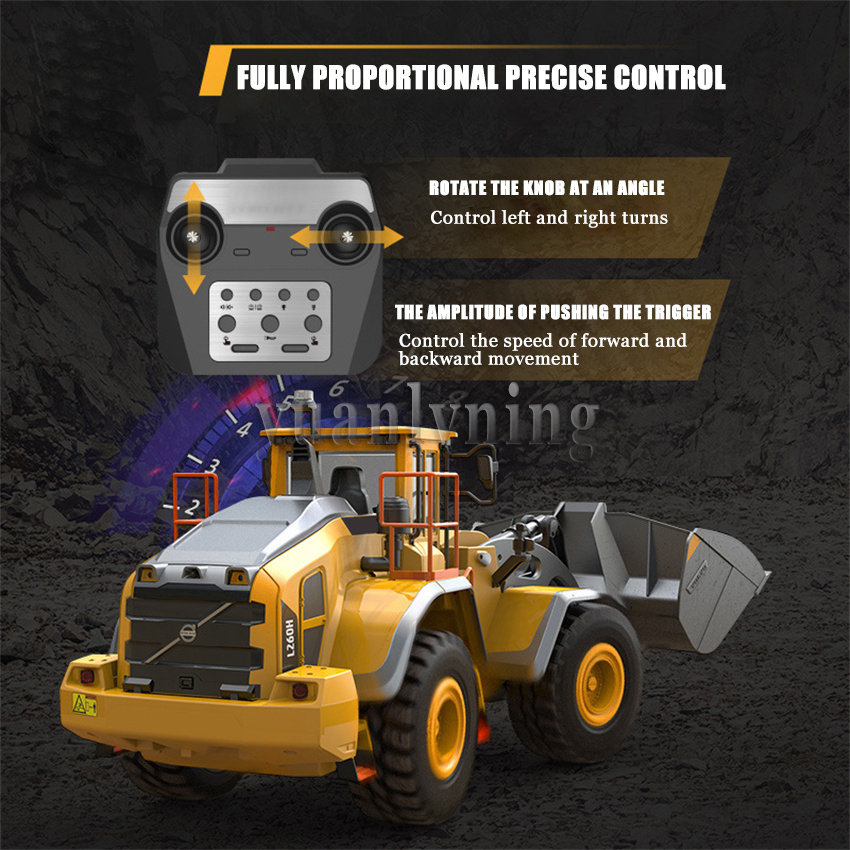 Model Kit Excavator - 1/16 Electric Remote Control Car Alloy