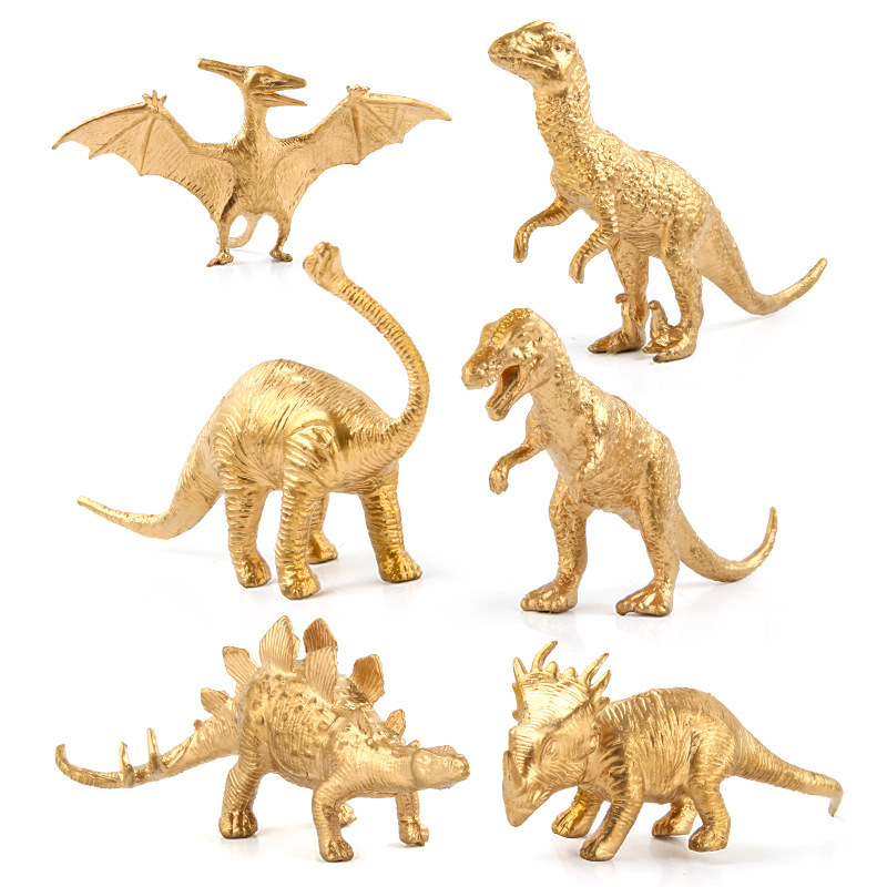 14-Piece Golden Dinosaur Model - Model Kit Dinosaur ulasan dan harga